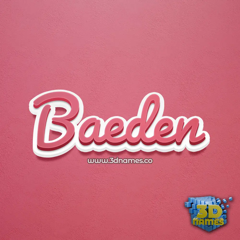 baeden in Red Scribble style - 3D name wallpaper