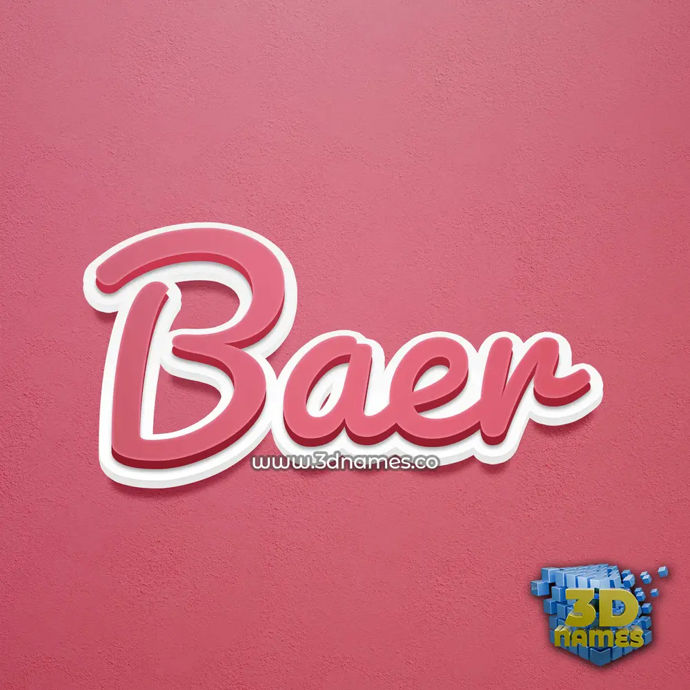baer in Red Scribble style - 3D name wallpaper
