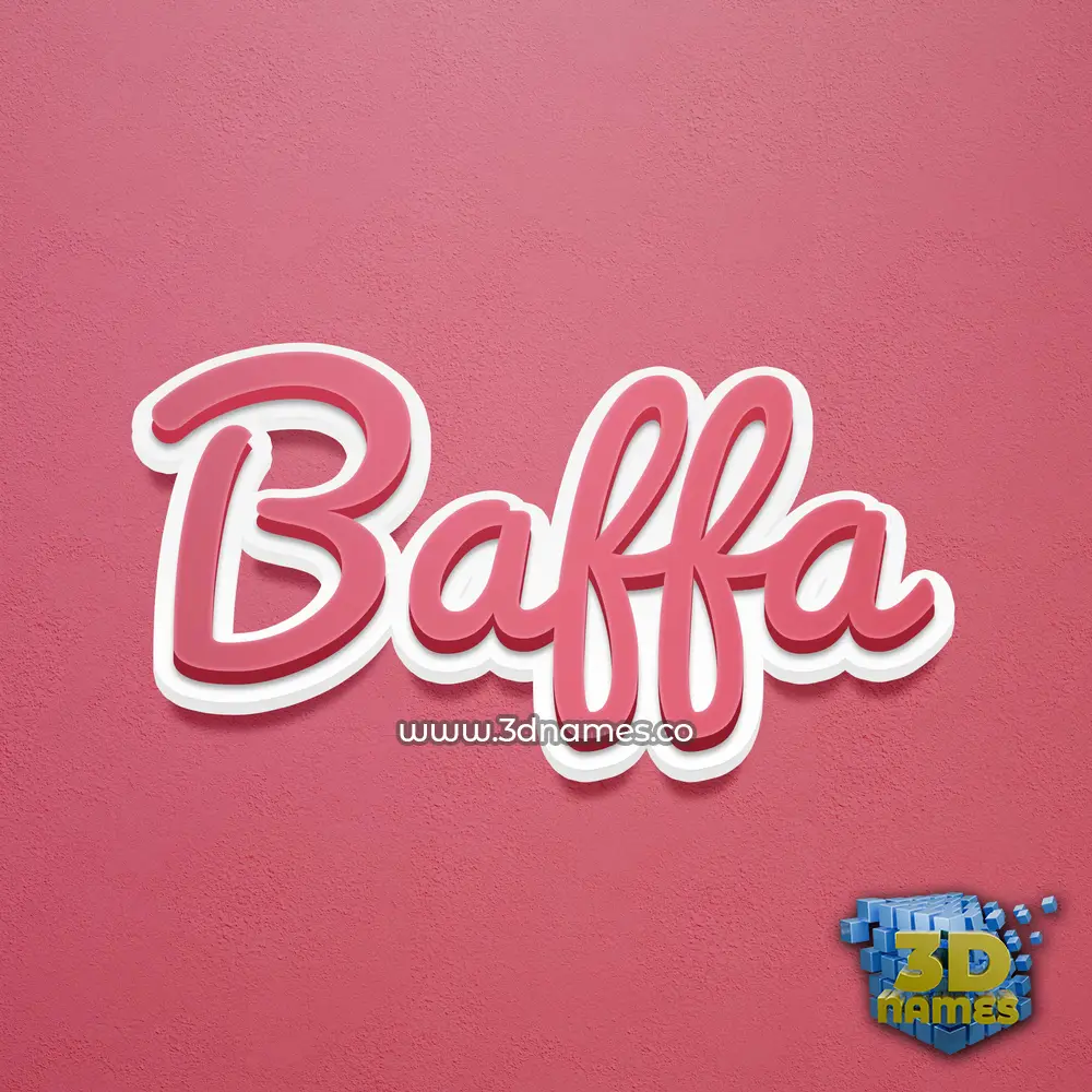 baffa in Red Scribble style - 3D name wallpaper