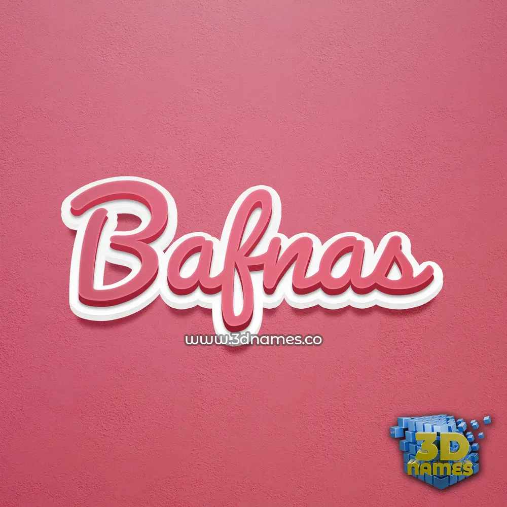 bafnas in Red Scribble style - 3D name wallpaper