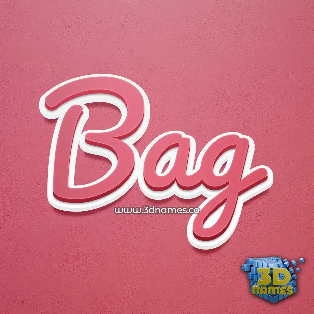 bag in Red Scribble style - 3D name wallpaper
