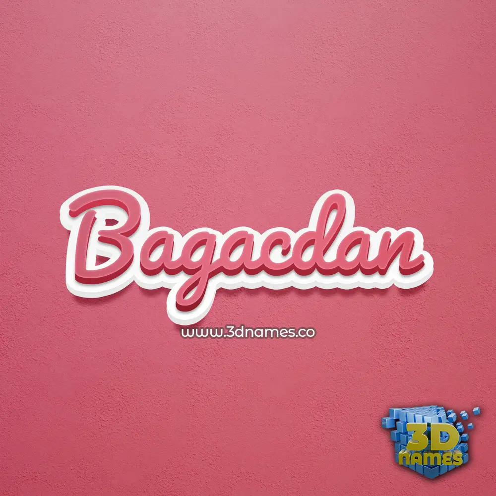 bagacdan in Red Scribble style - 3D name wallpaper
