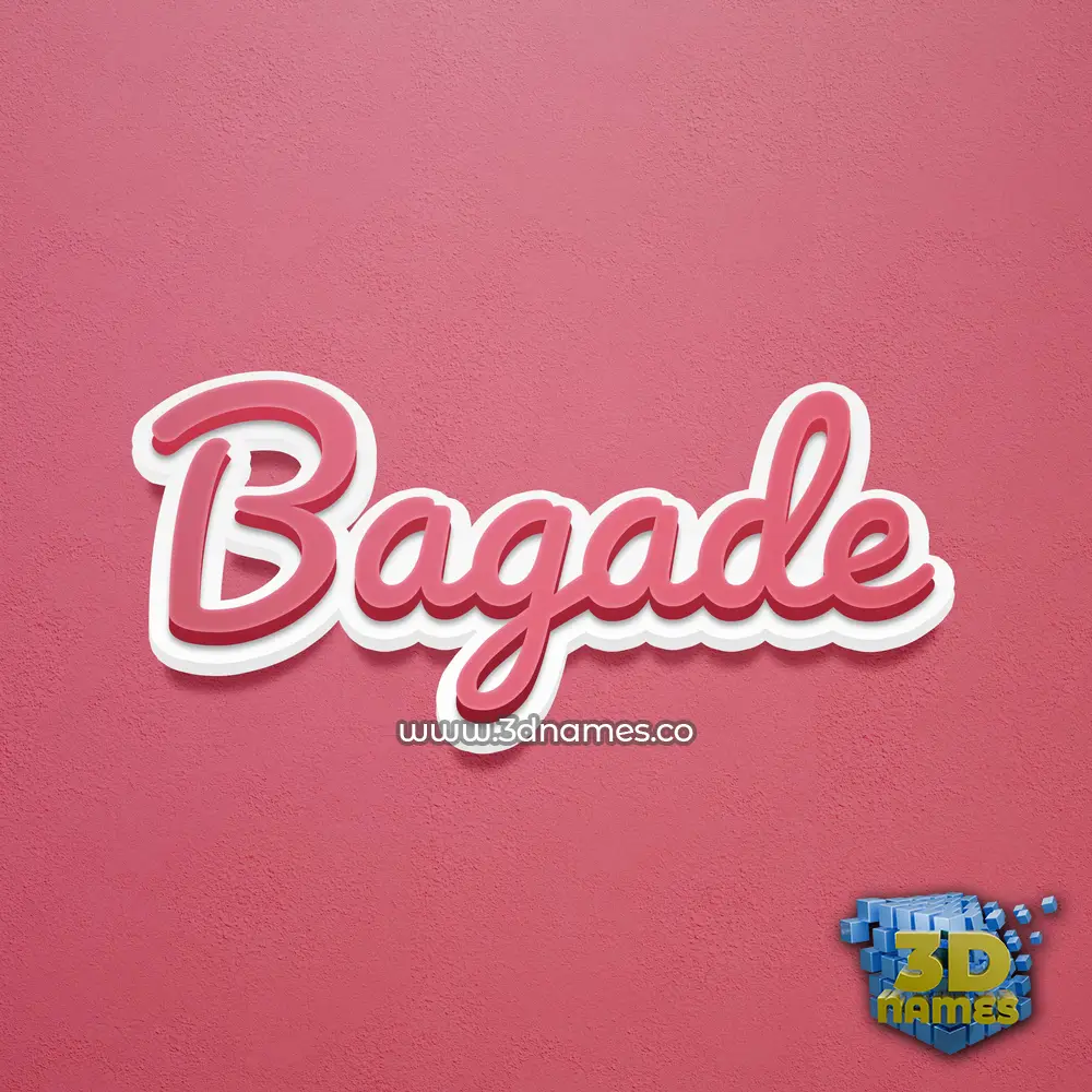bagade in Red Scribble style - 3D name wallpaper