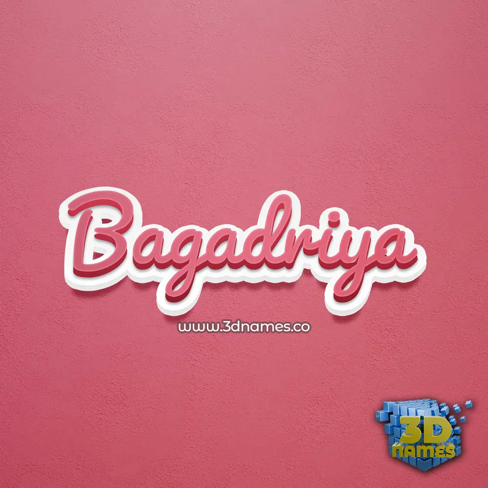 bagadriya in Red Scribble style - 3D name wallpaper