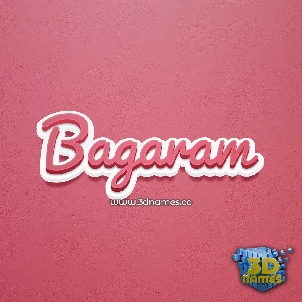 bagaram in Red Scribble style - 3D name wallpaper