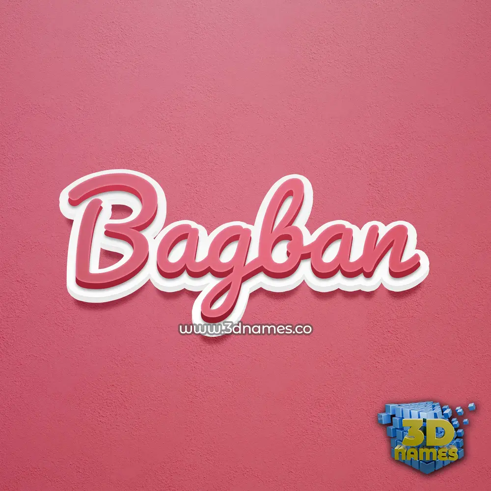 bagban in Red Scribble style - 3D name wallpaper