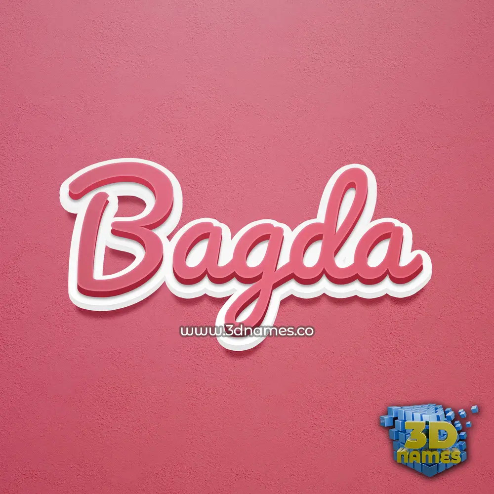 bagda in Red Scribble style - 3D name wallpaper