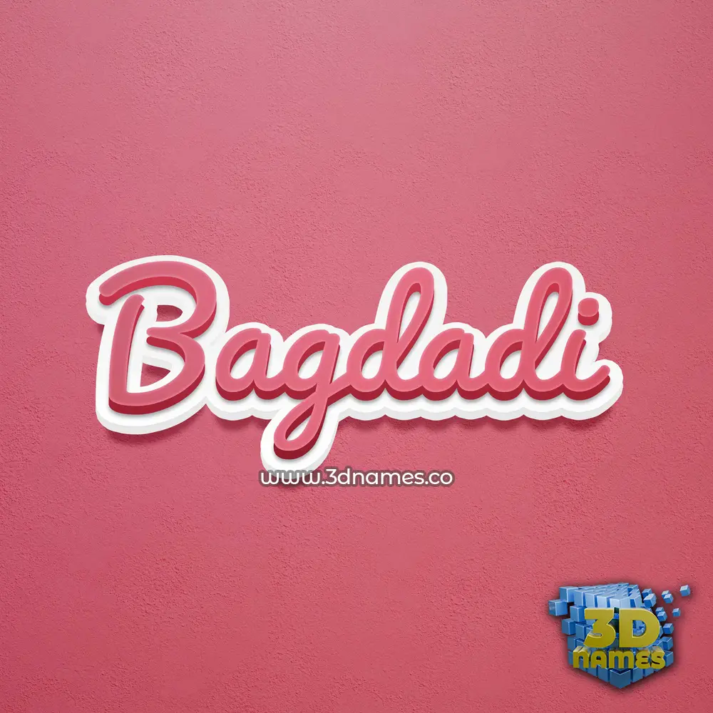 bagdadi in Red Scribble style - 3D name wallpaper