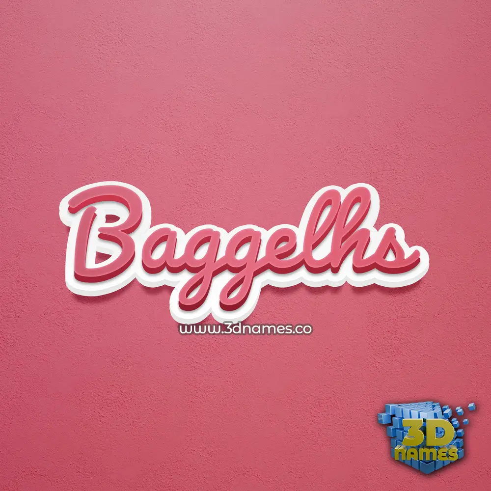 baggelhs in Red Scribble style - 3D name wallpaper