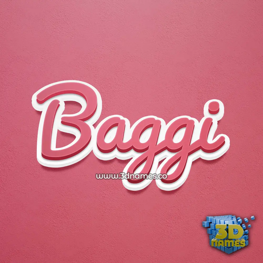 baggi in Red Scribble style - 3D name wallpaper