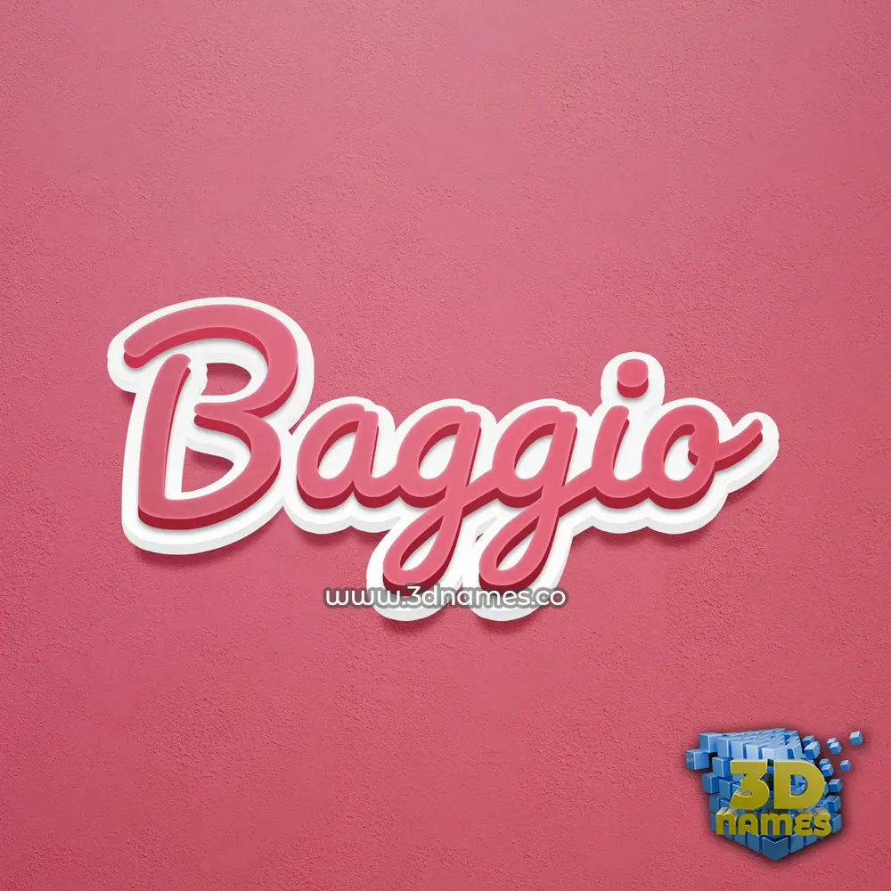 baggio in Red Scribble style - 3D name wallpaper