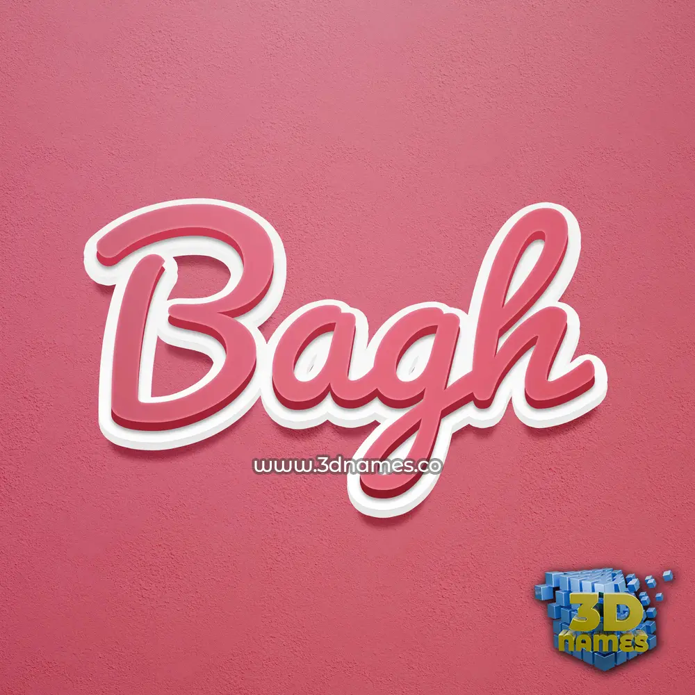 bagh in Red Scribble style - 3D name wallpaper