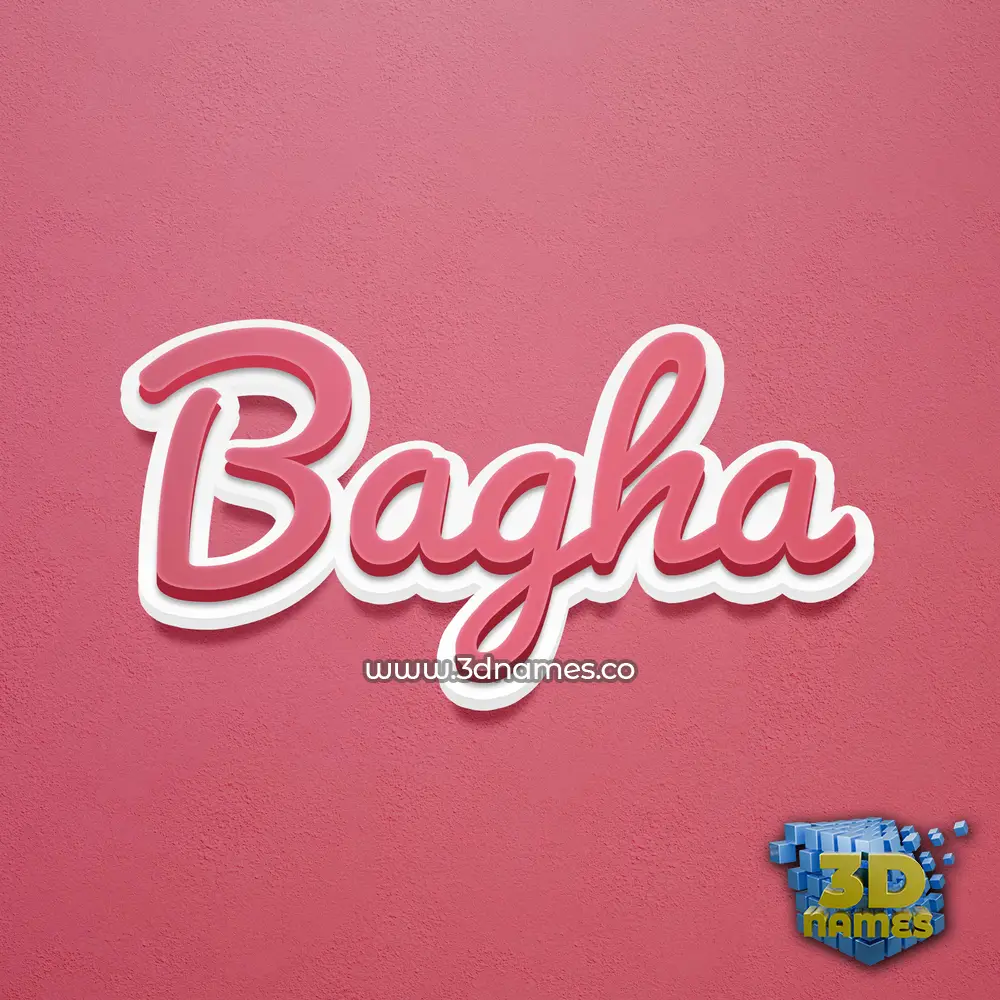 bagha in Red Scribble style - 3D name wallpaper