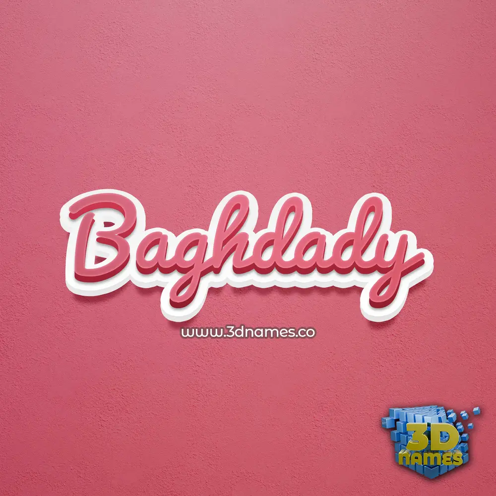 baghdady in Red Scribble style - 3D name wallpaper