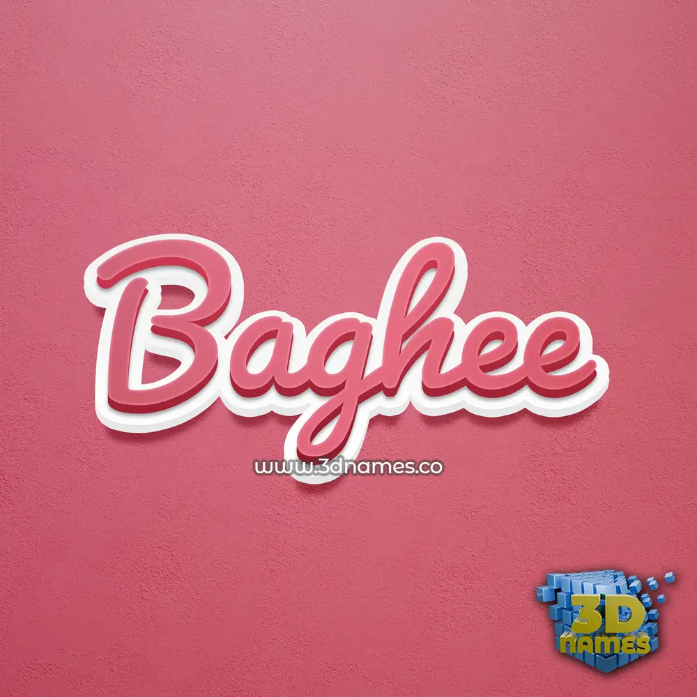 baghee in Red Scribble style - 3D name wallpaper
