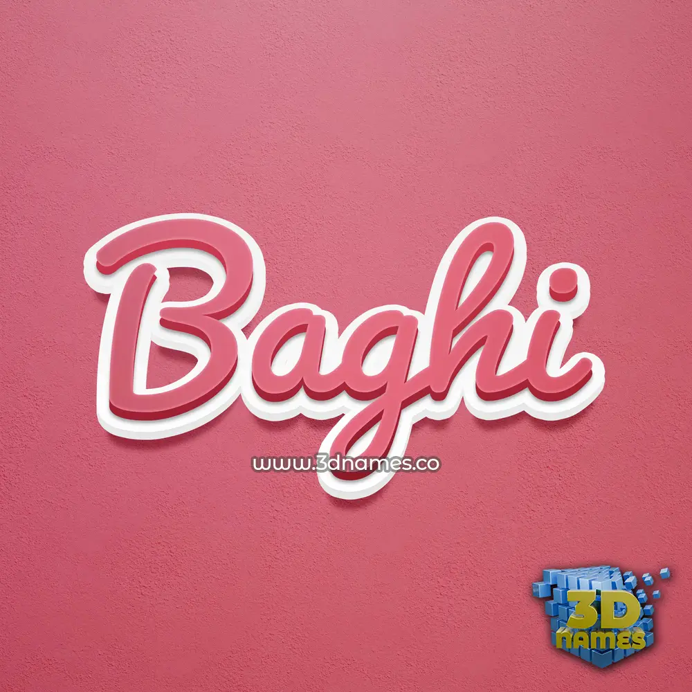 baghi in Red Scribble style - 3D name wallpaper