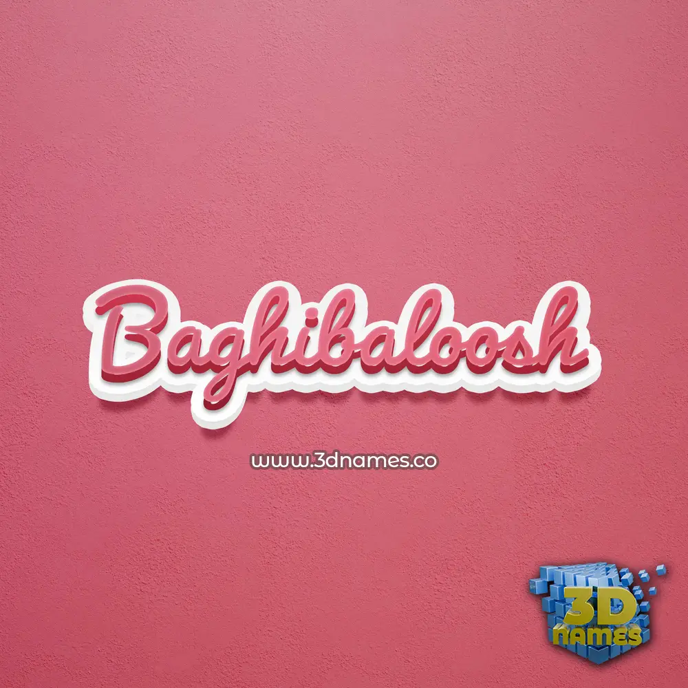 baghibaloosh in Red Scribble style - 3D name wallpaper