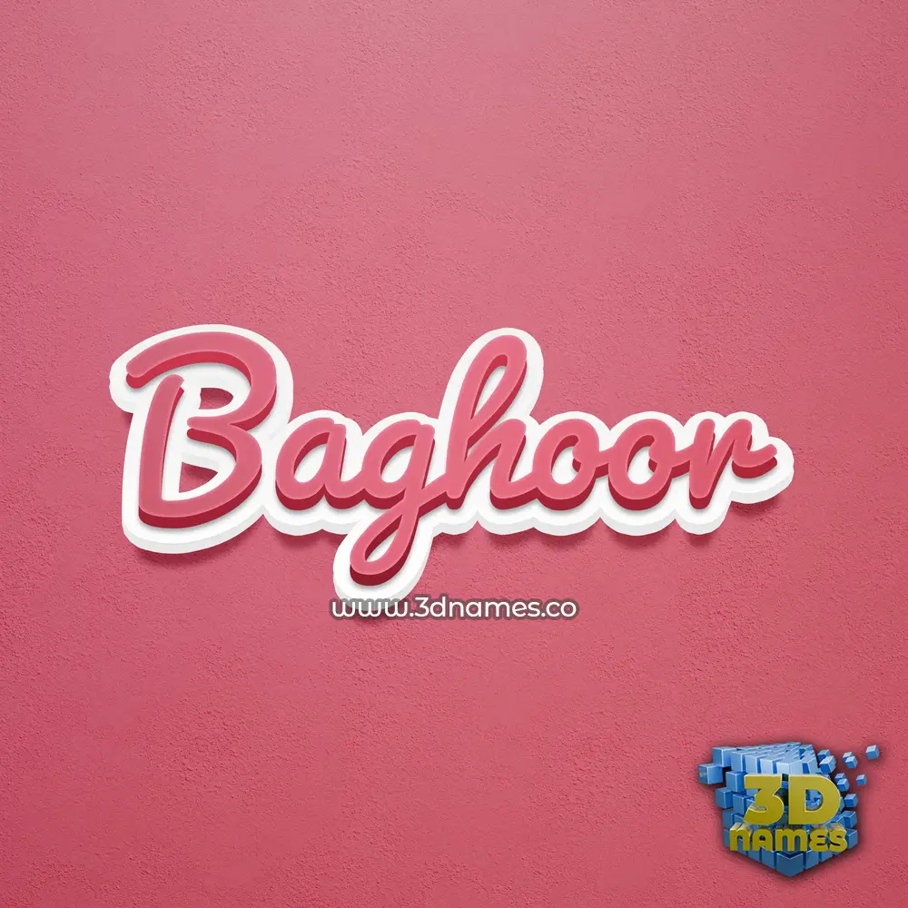 baghoor in Red Scribble style - 3D name wallpaper