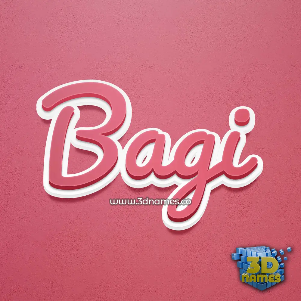 bagi in Red Scribble style - 3D name wallpaper