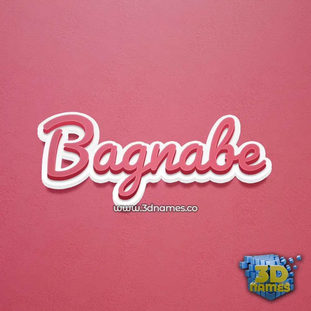 bagnabe in Red Scribble style - 3D name wallpaper