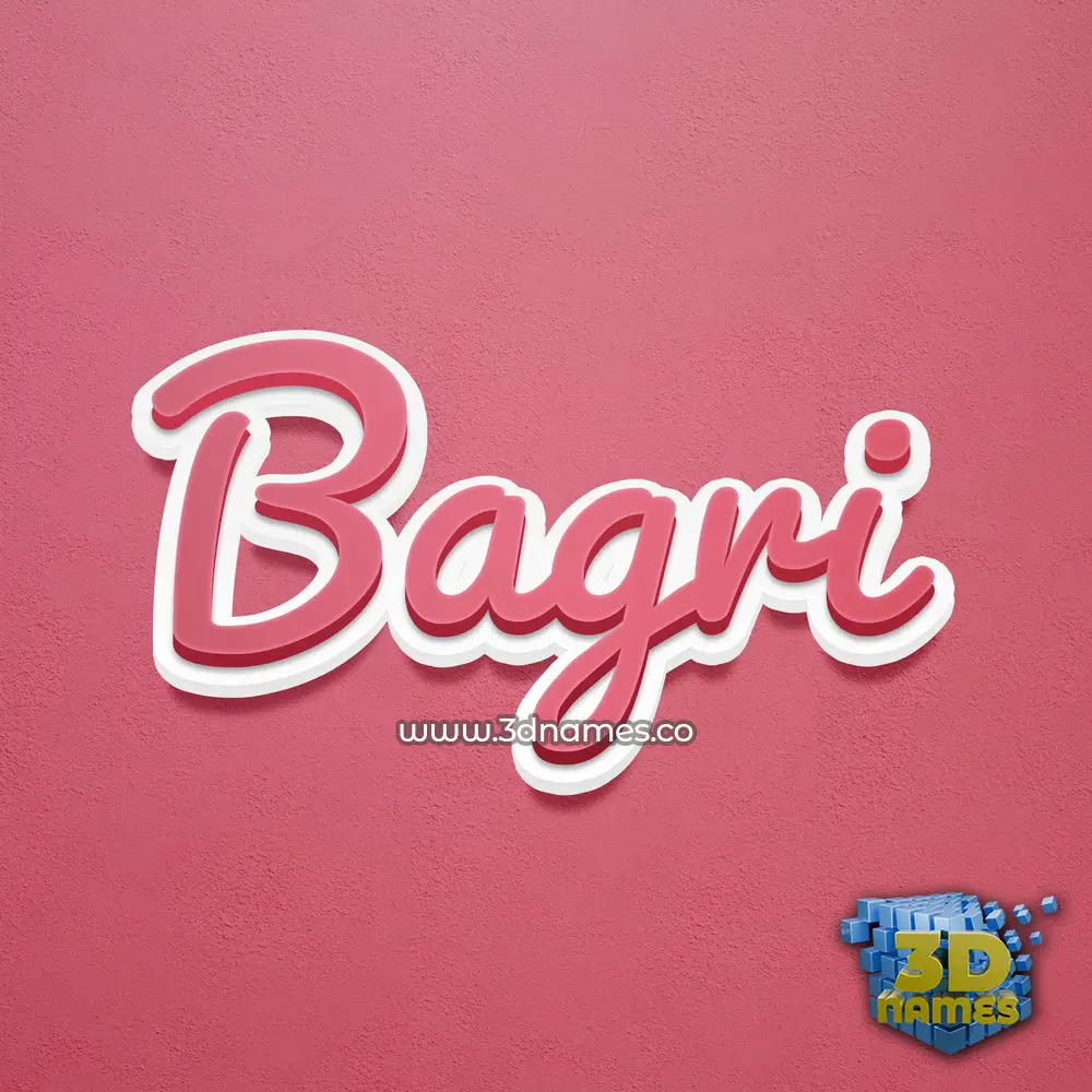 bagri in Red Scribble style - 3D name wallpaper