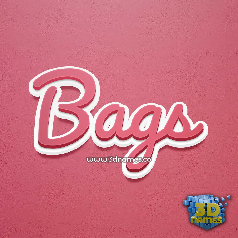 bags in Red Scribble style - 3D name wallpaper