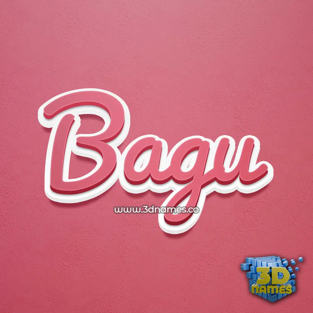 bagu in Red Scribble style - 3D name wallpaper