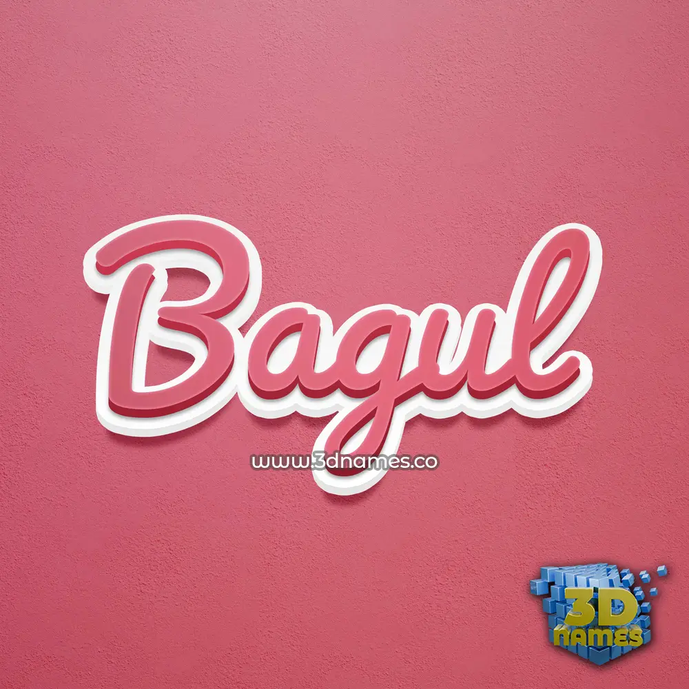 bagul in Red Scribble style - 3D name wallpaper