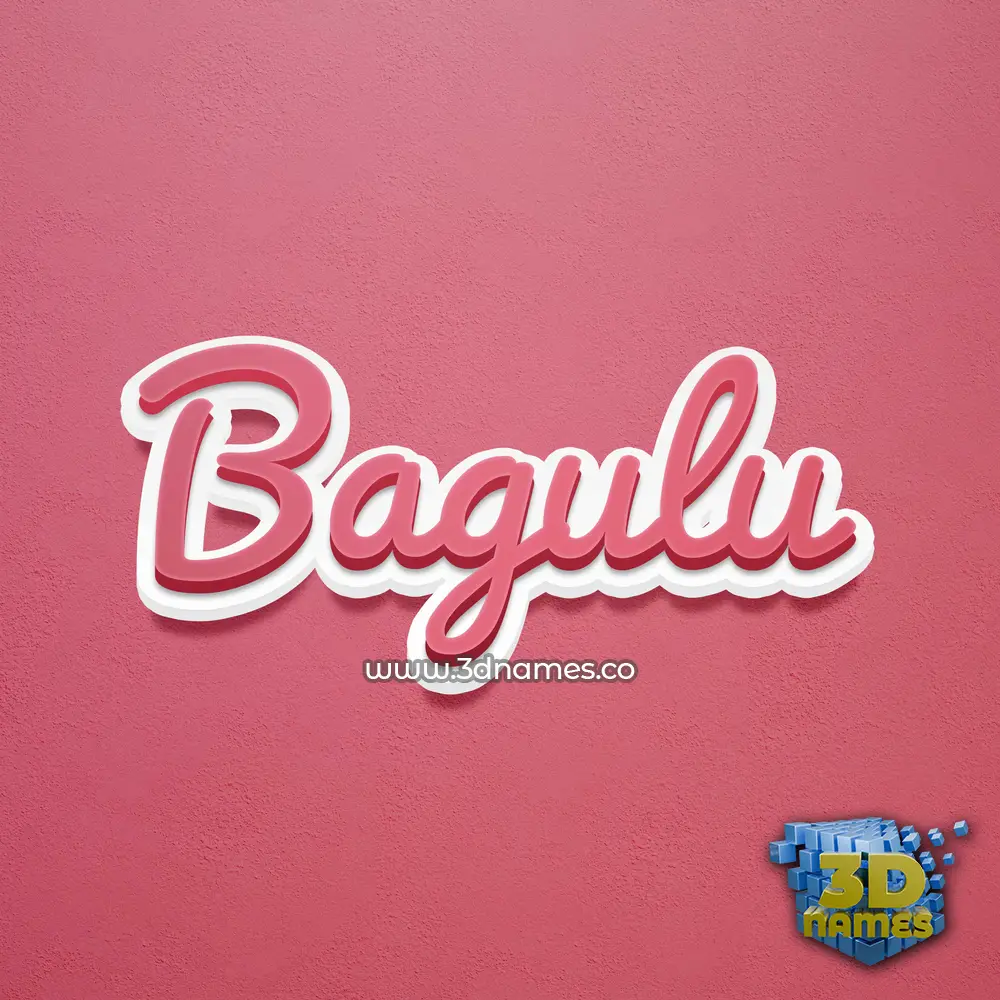 bagulu in Red Scribble style - 3D name wallpaper
