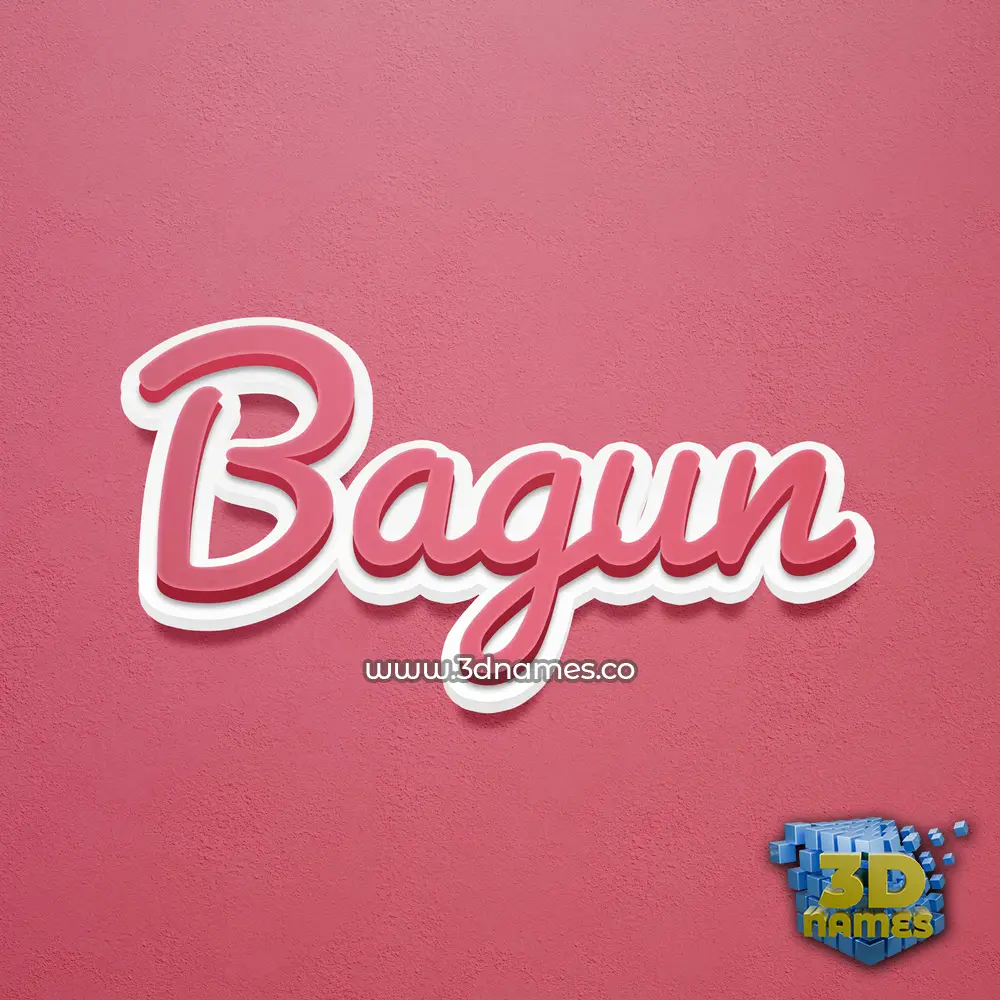 bagun in Red Scribble style - 3D name wallpaper