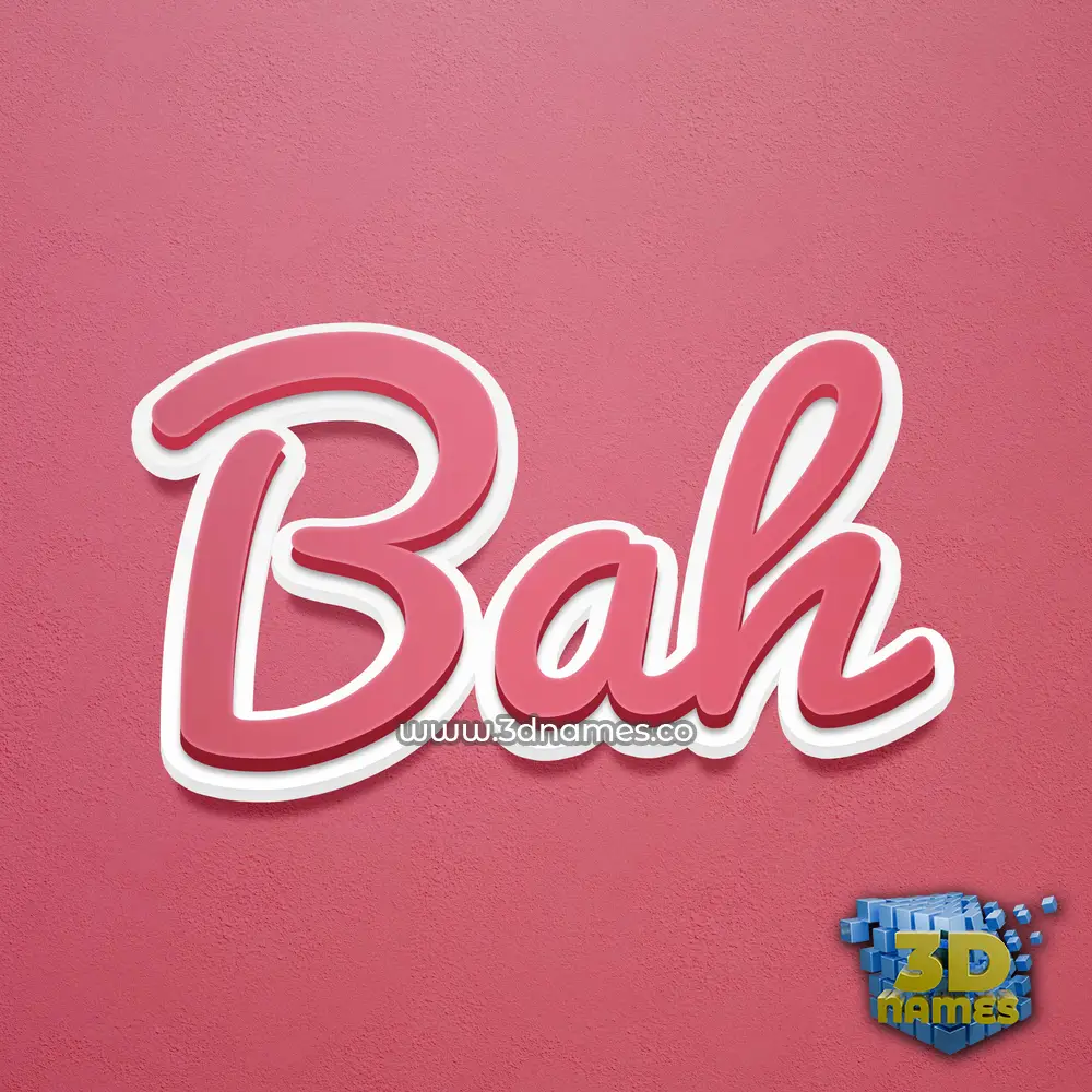 bah in Red Scribble style - 3D name wallpaper