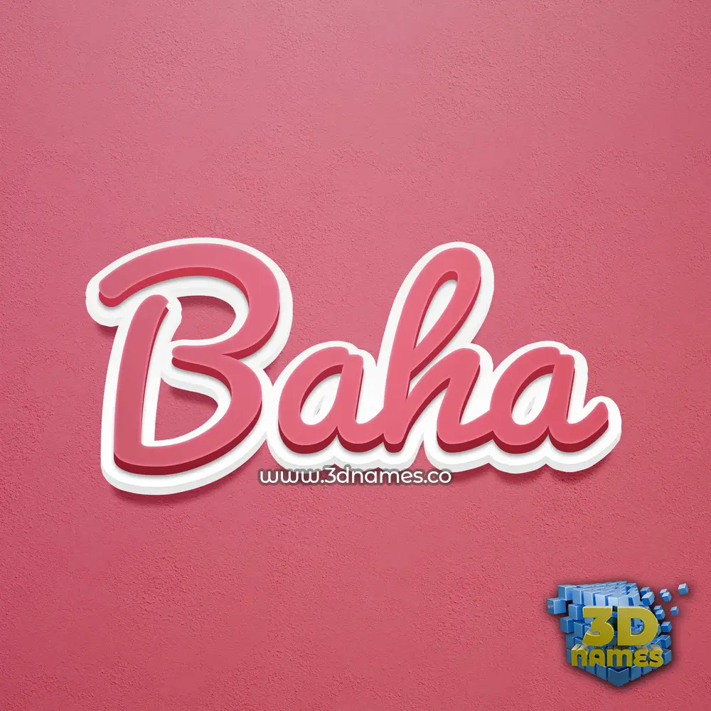 baha in Red Scribble style - 3D name wallpaper