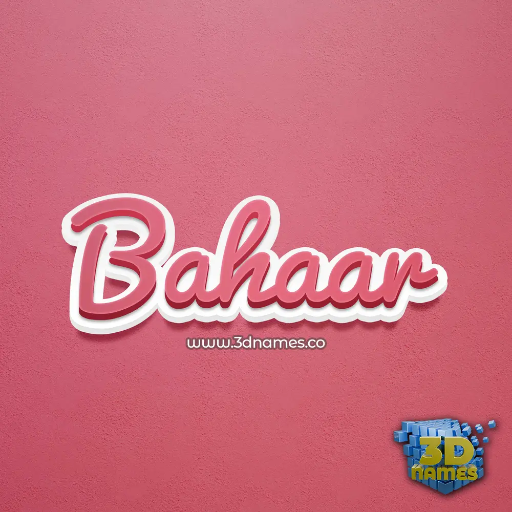 bahaar in Red Scribble style - 3D name wallpaper