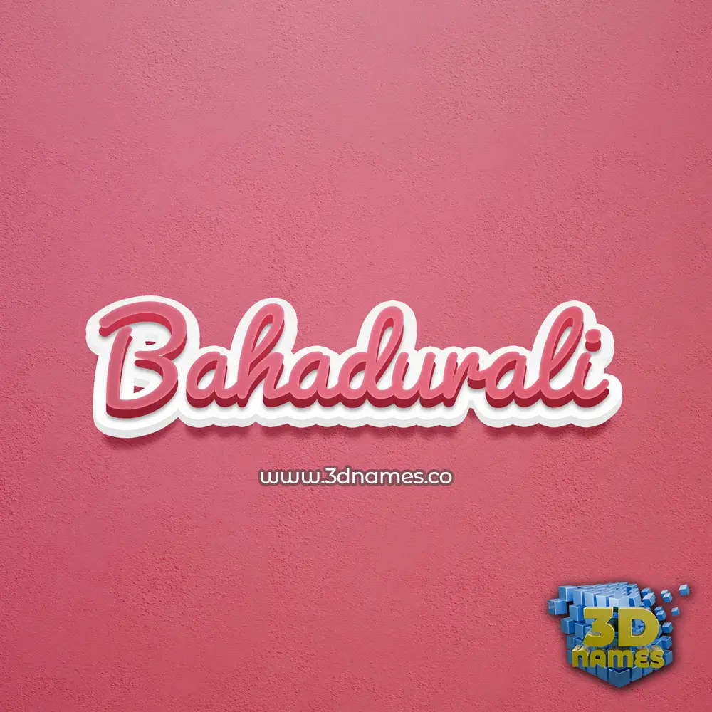 bahadurali in Red Scribble style - 3D name wallpaper