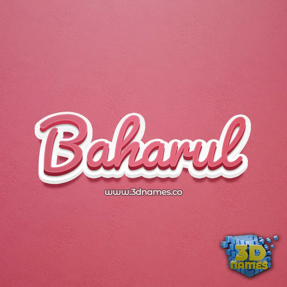 baharul in Red Scribble style - 3D name wallpaper