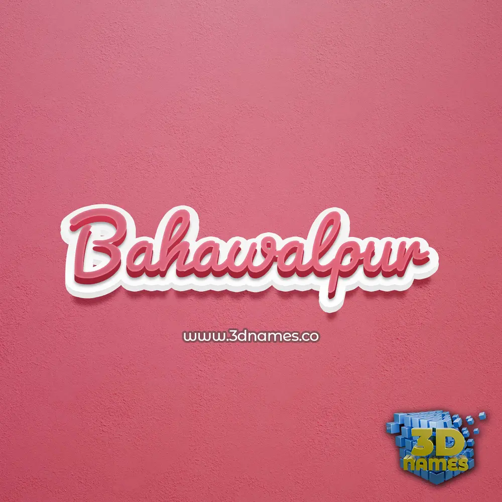 bahawalpur in Red Scribble style - 3D name wallpaper