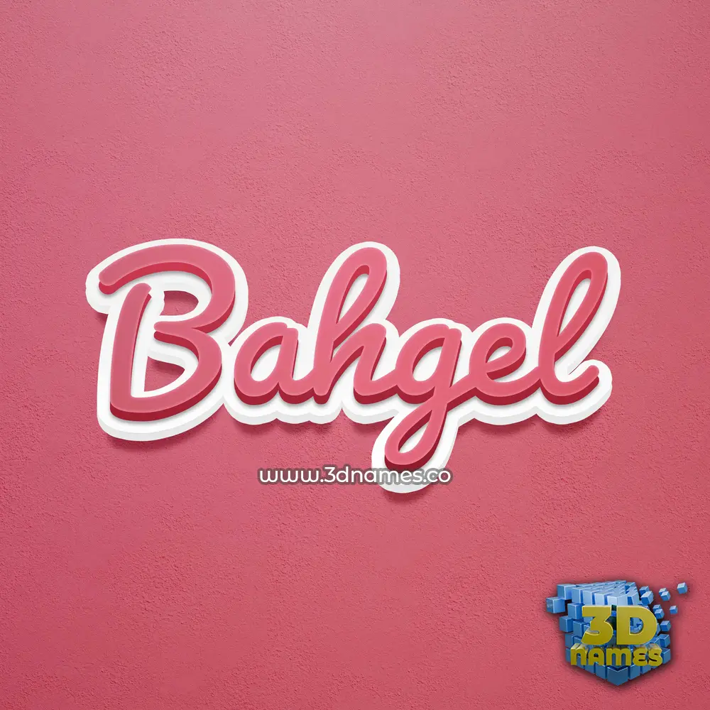 bahgel in Red Scribble style - 3D name wallpaper