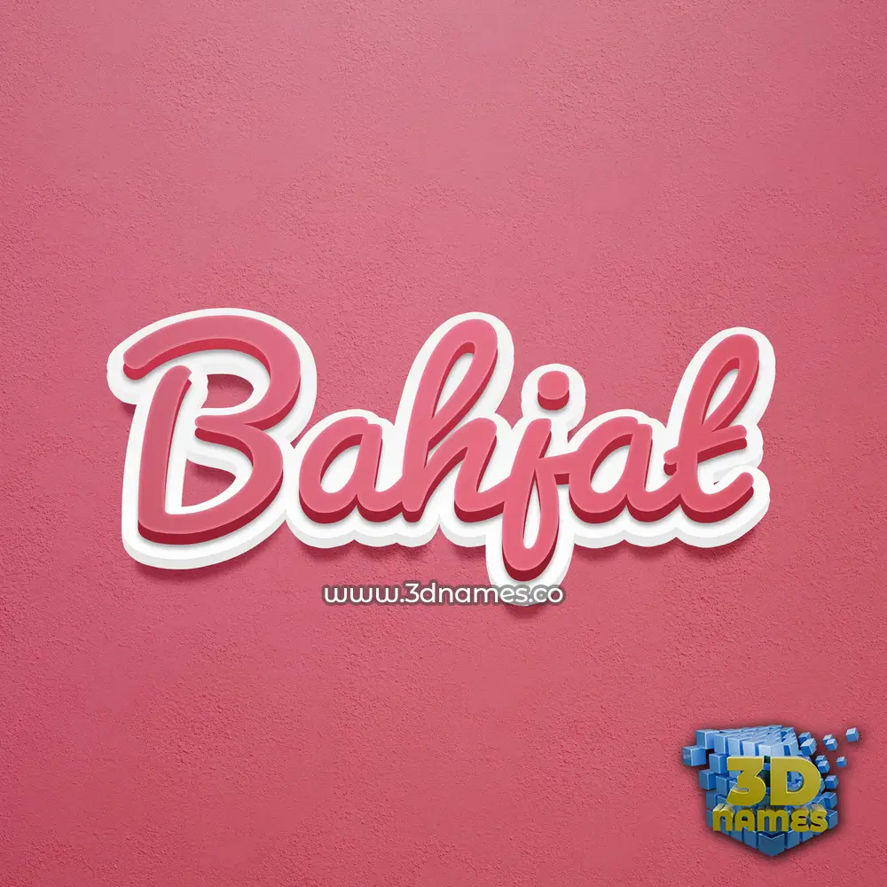 bahjat in Red Scribble style - 3D name wallpaper