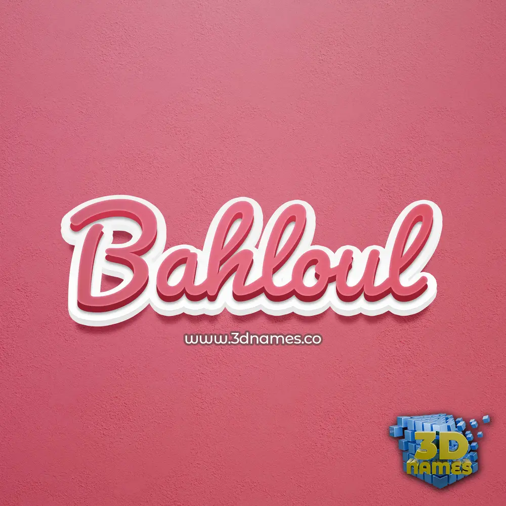 bahloul in Red Scribble style - 3D name wallpaper