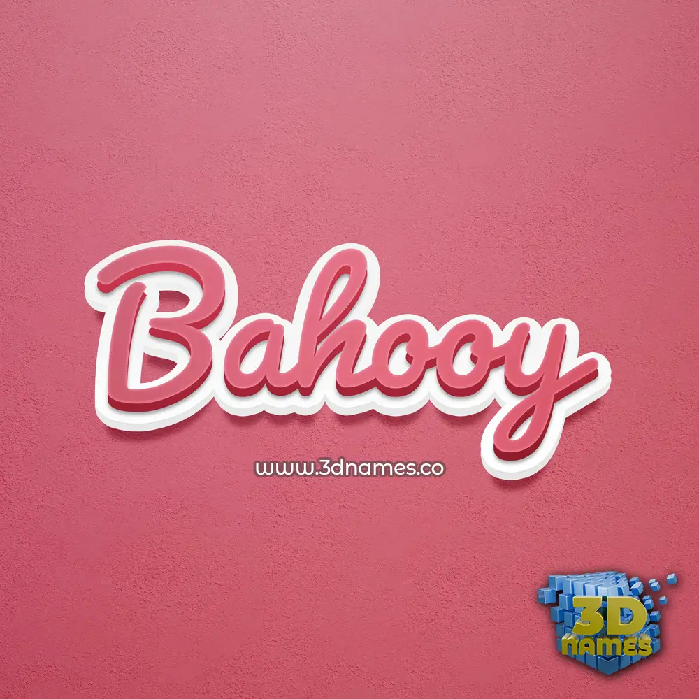 bahooy in Red Scribble style - 3D name wallpaper