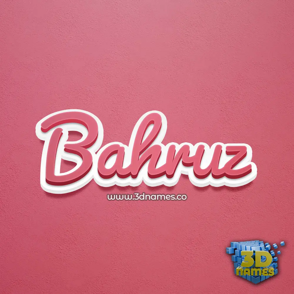 bahruz in Red Scribble style - 3D name wallpaper