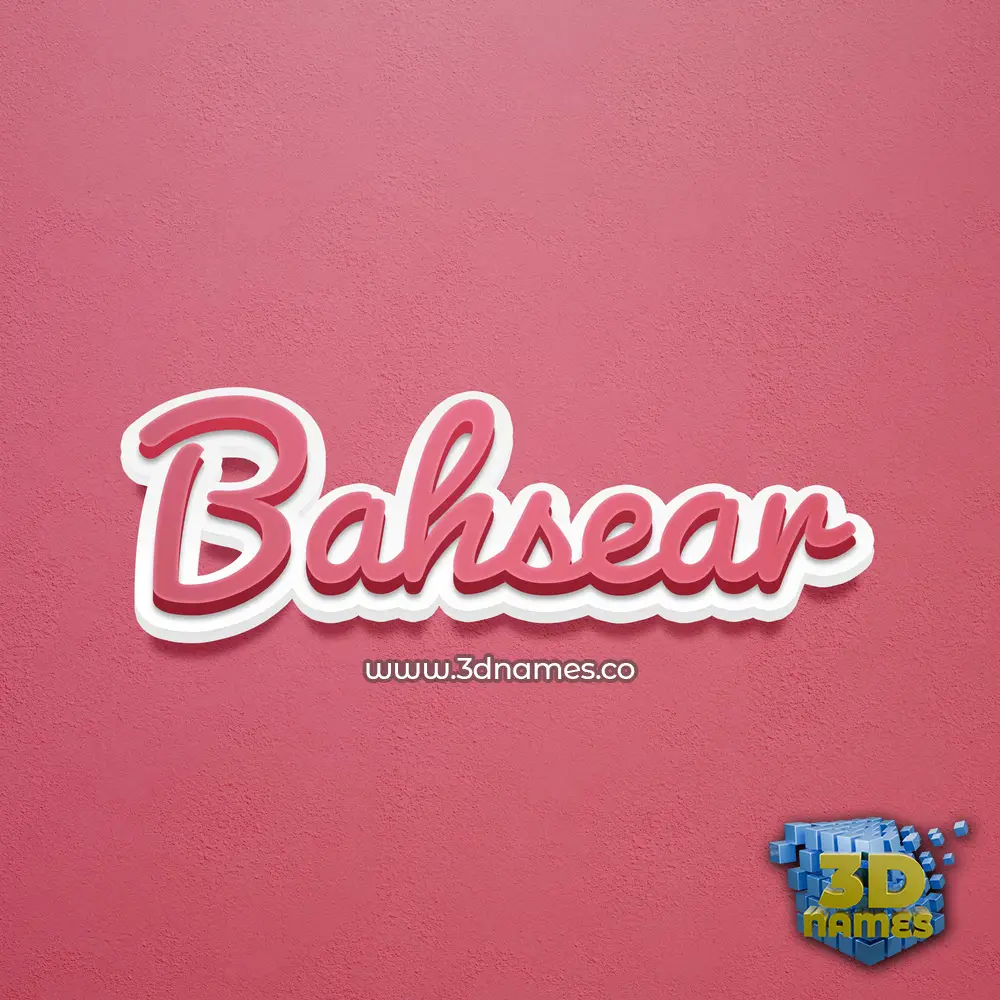 bahsear in Red Scribble style - 3D name wallpaper