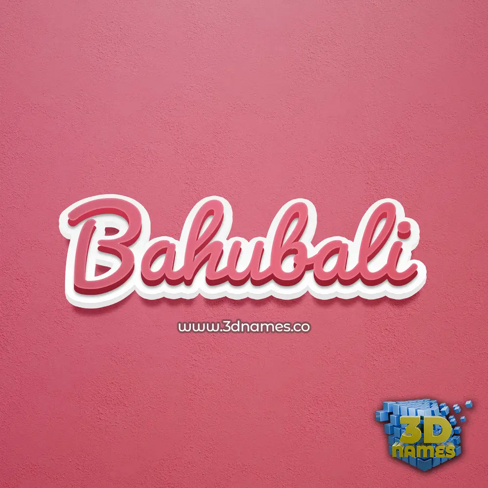 bahubali in Red Scribble style - 3D name wallpaper