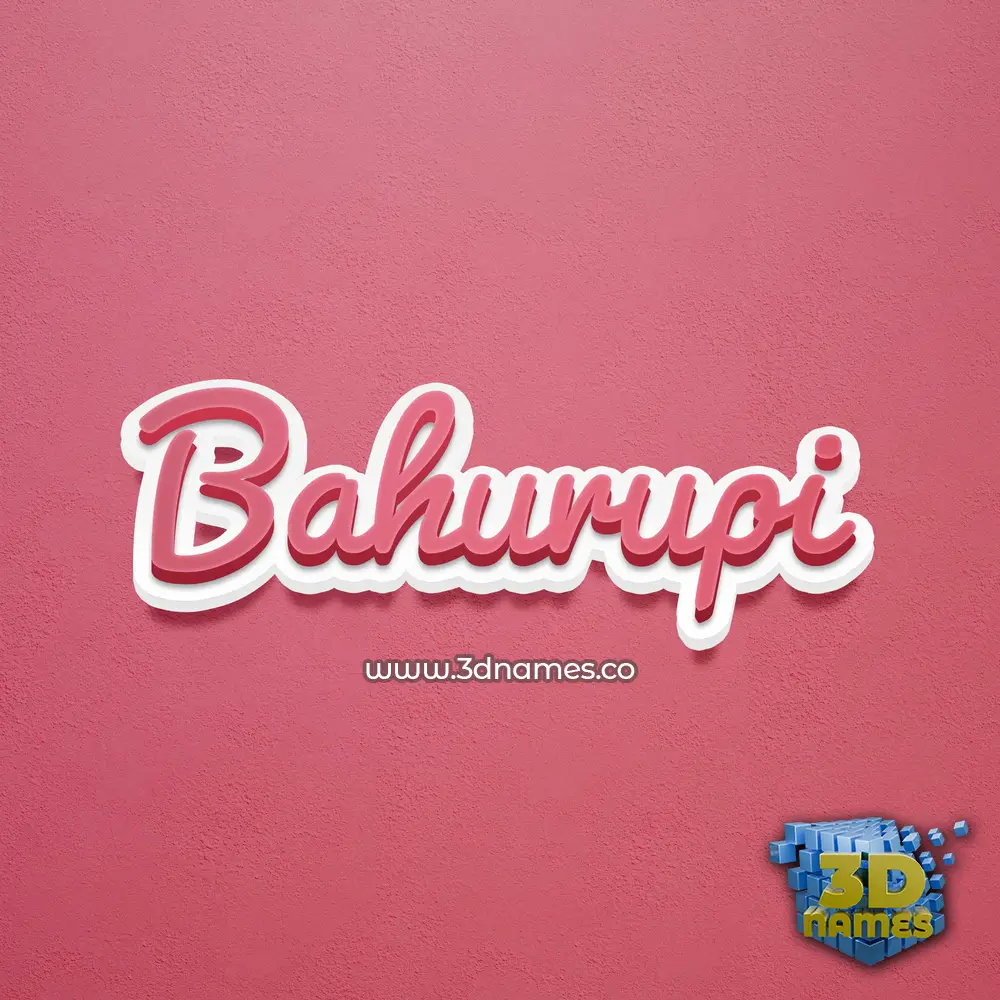 bahurupi in Red Scribble style - 3D name wallpaper