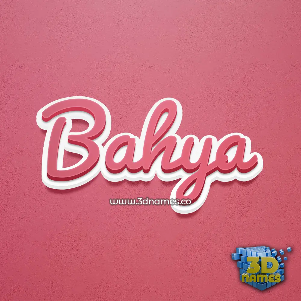 bahya in Red Scribble style - 3D name wallpaper