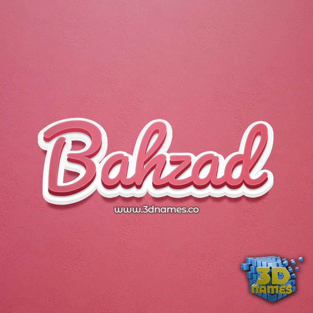 bahzad in Red Scribble style - 3D name wallpaper