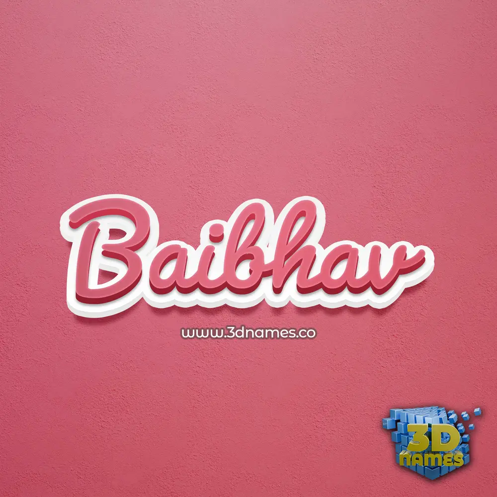 baibhav in Red Scribble style - 3D name wallpaper