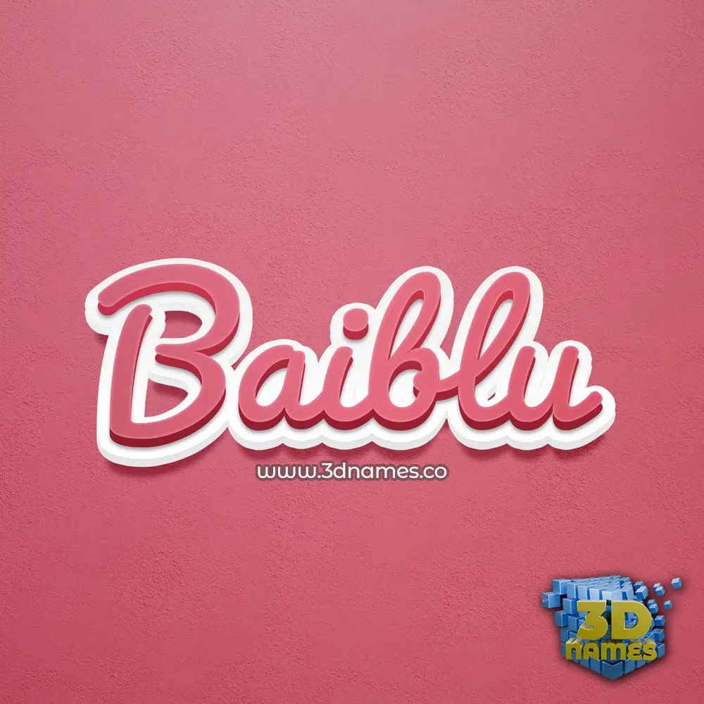 baiblu in Red Scribble style - 3D name wallpaper