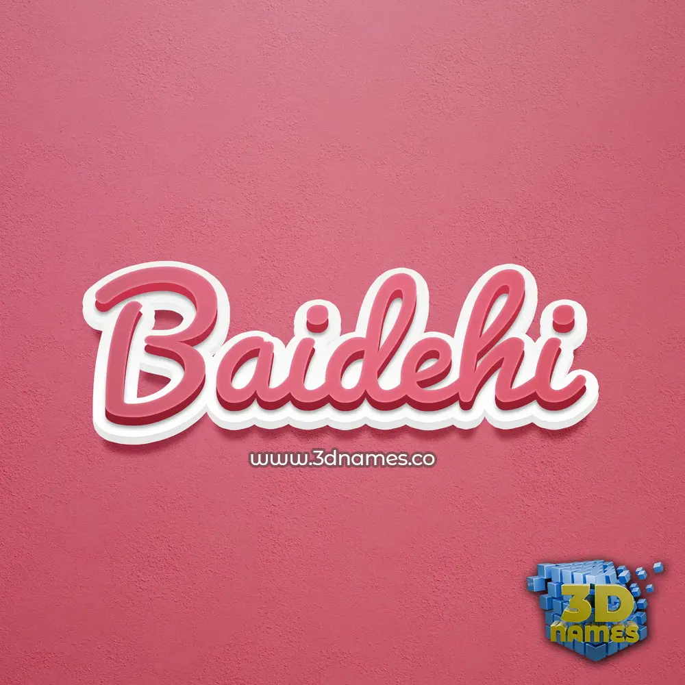 baidehi in Red Scribble style - 3D name wallpaper