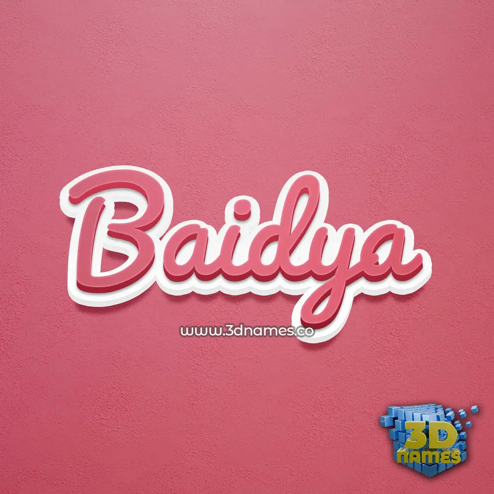 baidya in Red Scribble style - 3D name wallpaper